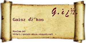 Gaisz Ákos névjegykártya